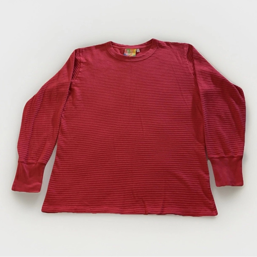 Big Bud Press Unisex L Red Orange Cotton Honeycomb Thermal Long Sleeve, LARGE